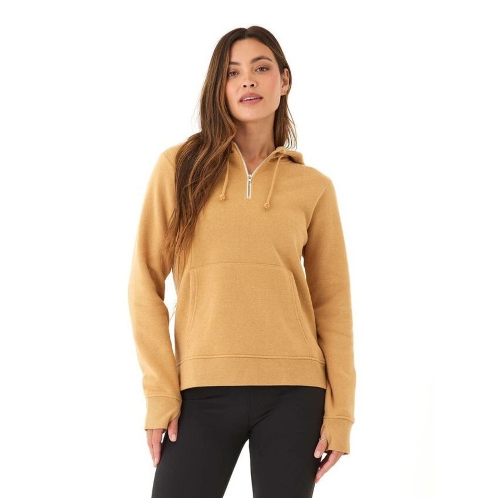 Stitch Fix Threads 4 Thought Sinead 1/4 Zip Triblend Fleece Hoodie - Mustard - M